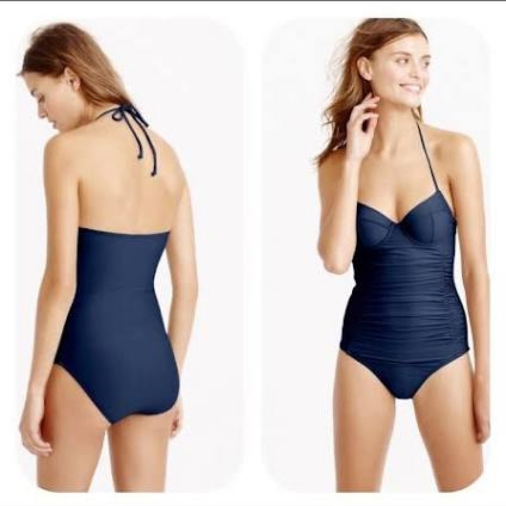 J. Crew Ruched Halter One Piece. Size 2 DD. NWT!